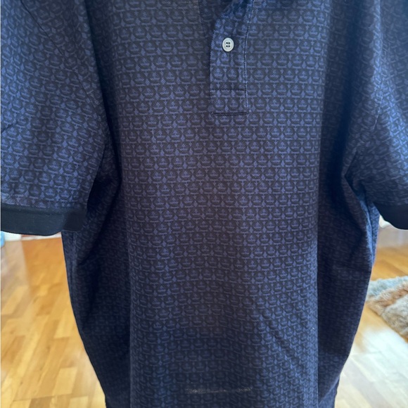 Salvatore Ferragamo button down t-shirt in size Large. Black/Blue blue color - Picture 4 of 6